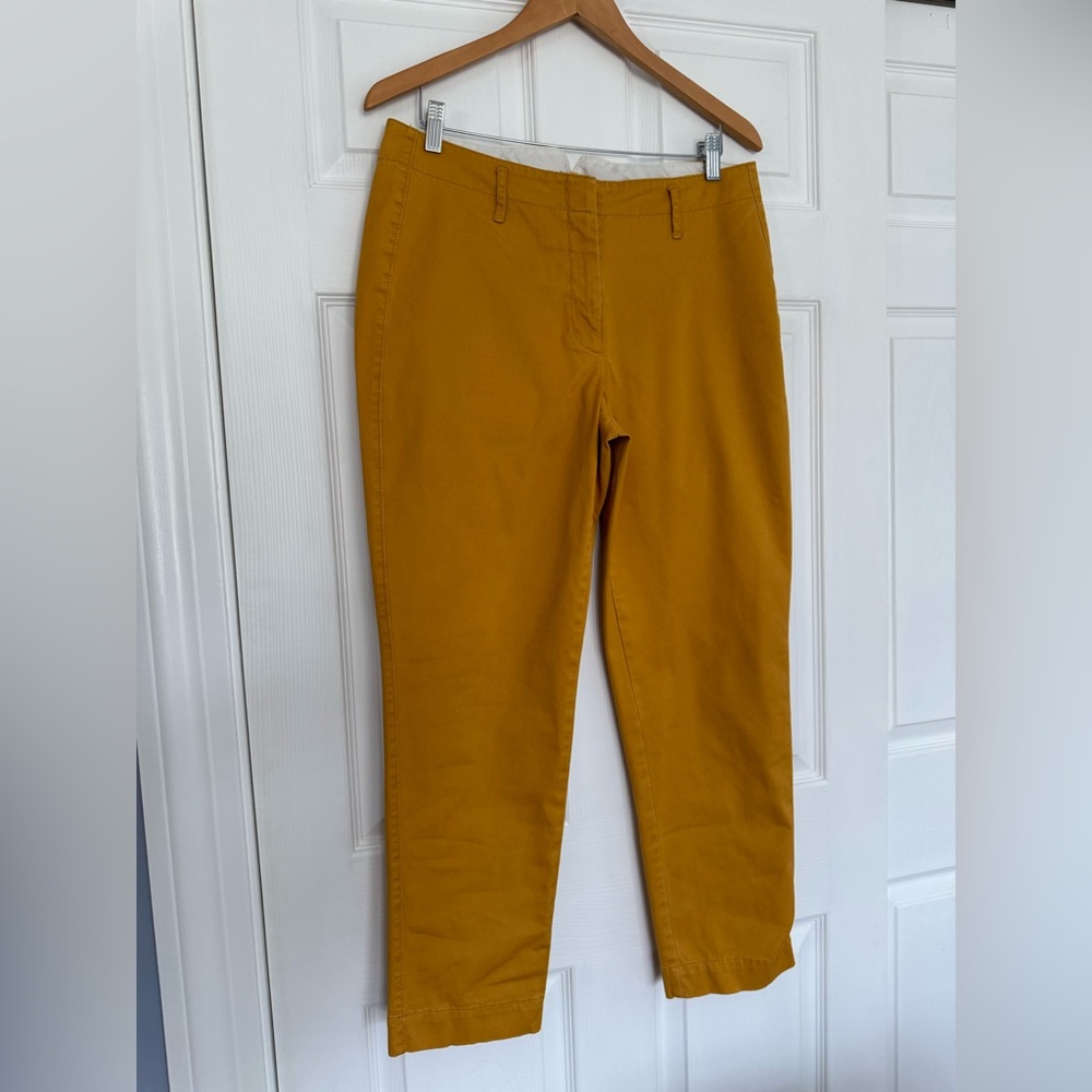 Lands' End Women's Mustard Mid-Rise Straight-Leg Pants